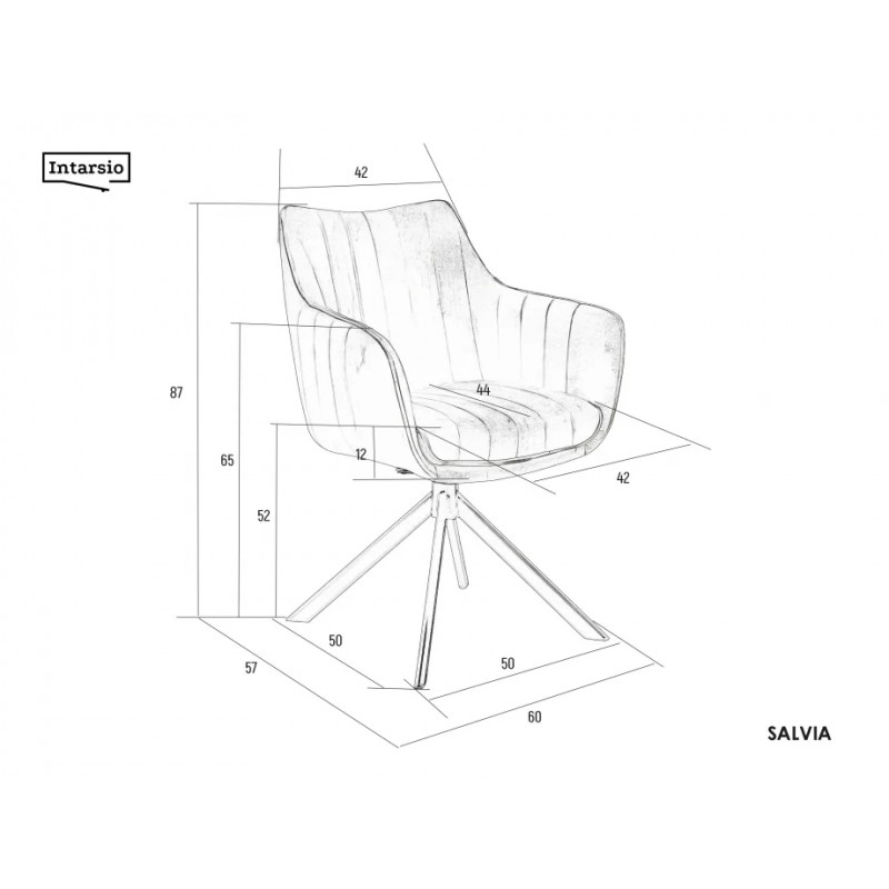 Стілець SALVIA Чорний каркас / Чорний Intarsio