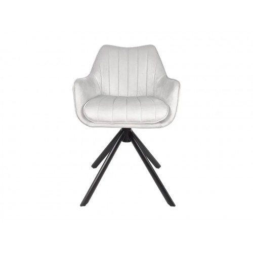 Стілець SALVIA Чорний каркас / Світло-сірий Intarsio