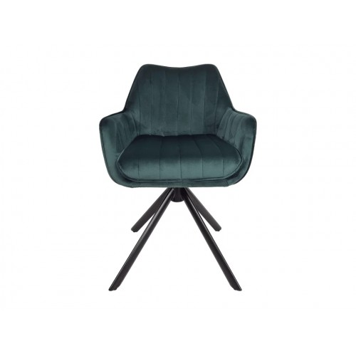 Стілець SALVIA Чорний каркас / Зелений велюр Intarsio