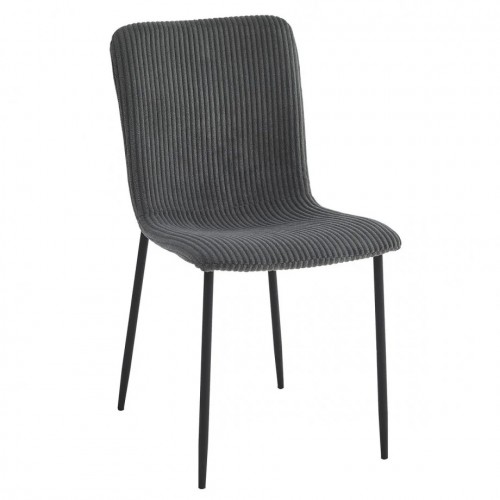 Стілець TINA Чорний каркас / Сірий тканина вельвет Intarsio