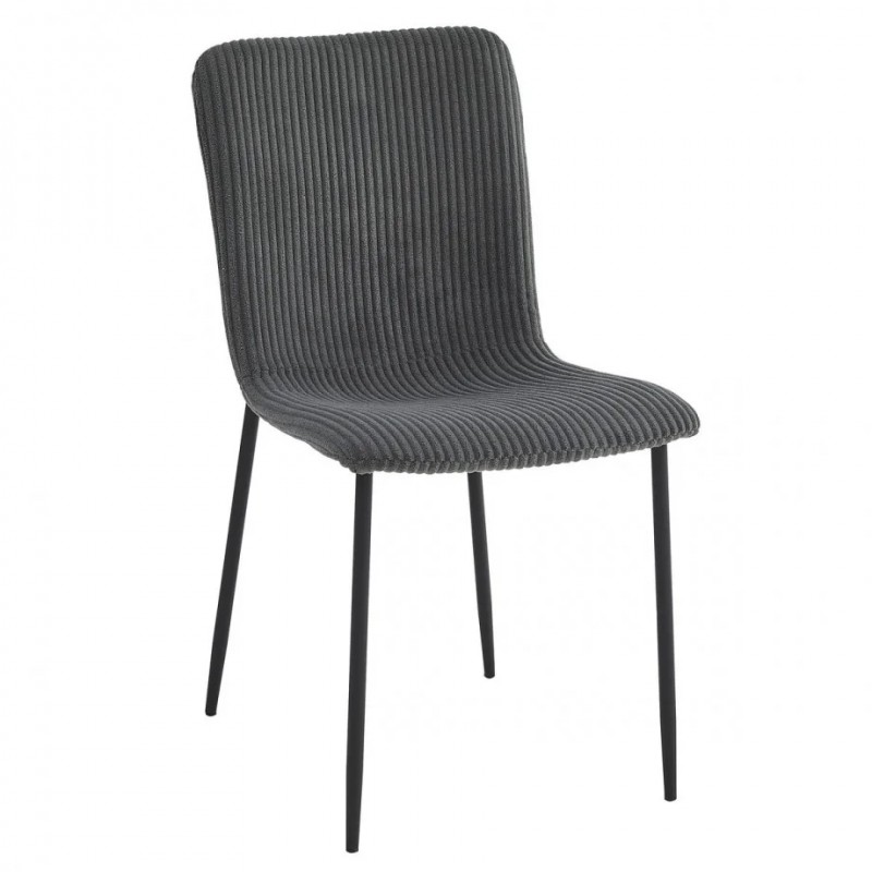 Стілець TINA Чорний каркас / Сірий тканина вельвет Intarsio