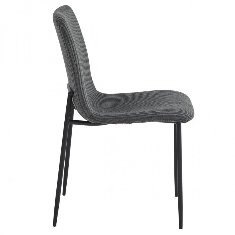 Стілець TINA Чорний каркас / Сірий тканина вельвет Intarsio