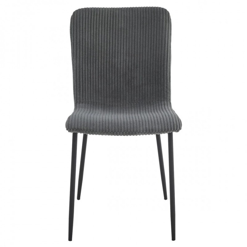 Стілець TINA Чорний каркас / Сірий тканина вельвет Intarsio