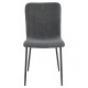 Стілець TINA Чорний каркас / Сірий тканина вельвет Intarsio