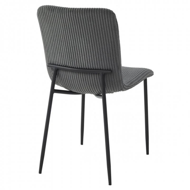 Стілець TINA Чорний каркас / Сірий тканина вельвет Intarsio