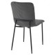 Стілець TINA Чорний каркас / Сірий тканина вельвет Intarsio