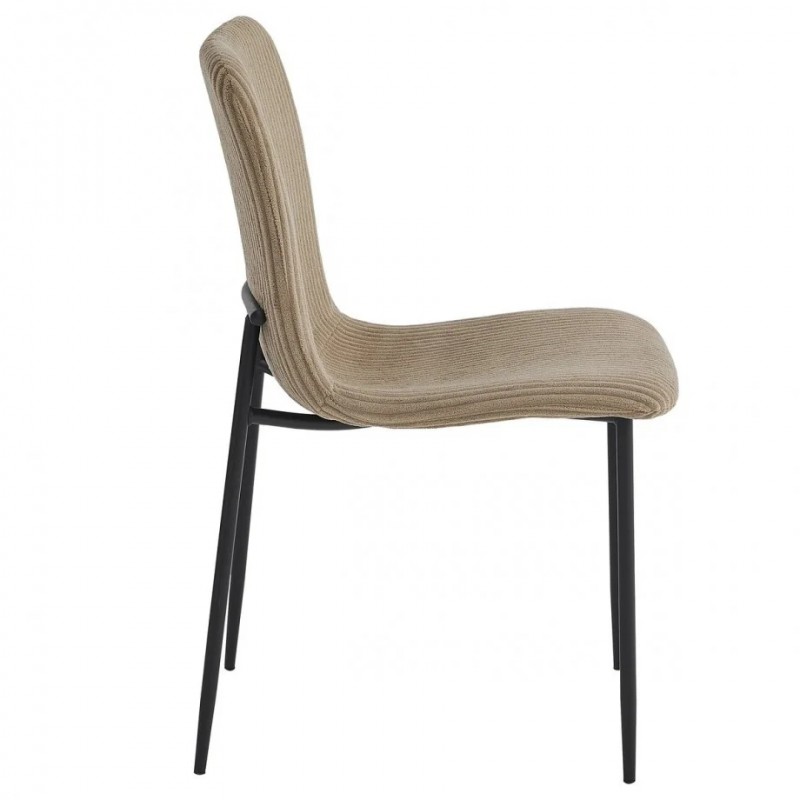 Стілець TINA Чорний каркас / Темний беж тканина вельвет Intarsio