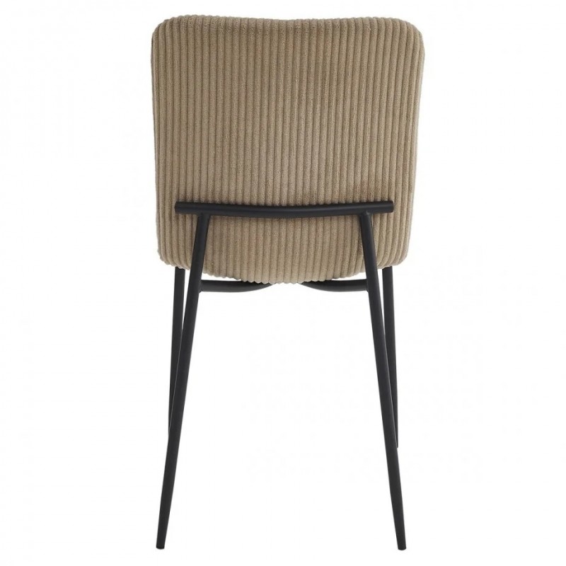 Стілець TINA Чорний каркас / Темний беж тканина вельвет Intarsio