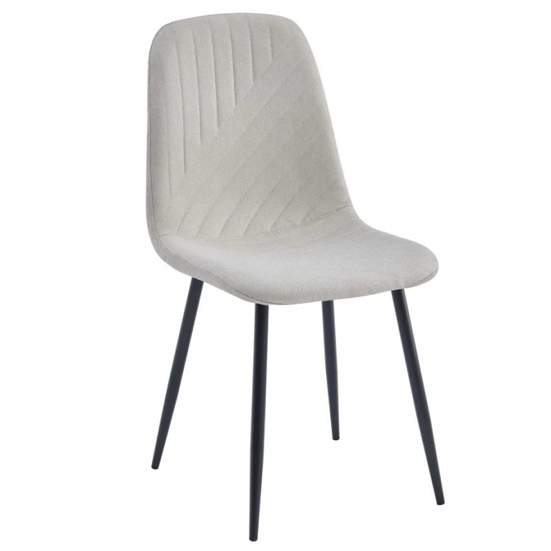 Стілець WAVES Чорний каркас / Бежева тканина Intarsio