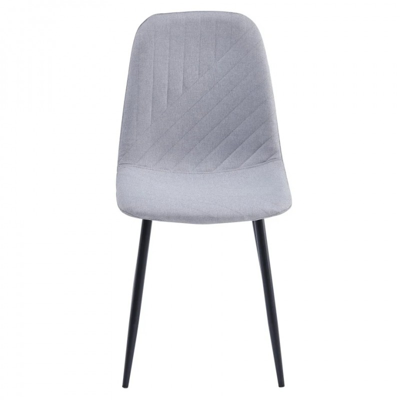 Стілець WAVES Чорний каркас / Світло-сіра тканина Intarsio