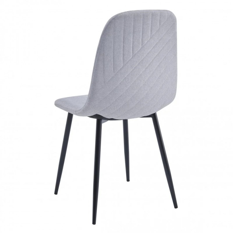 Стілець WAVES Чорний каркас / Світло-сіра тканина Intarsio