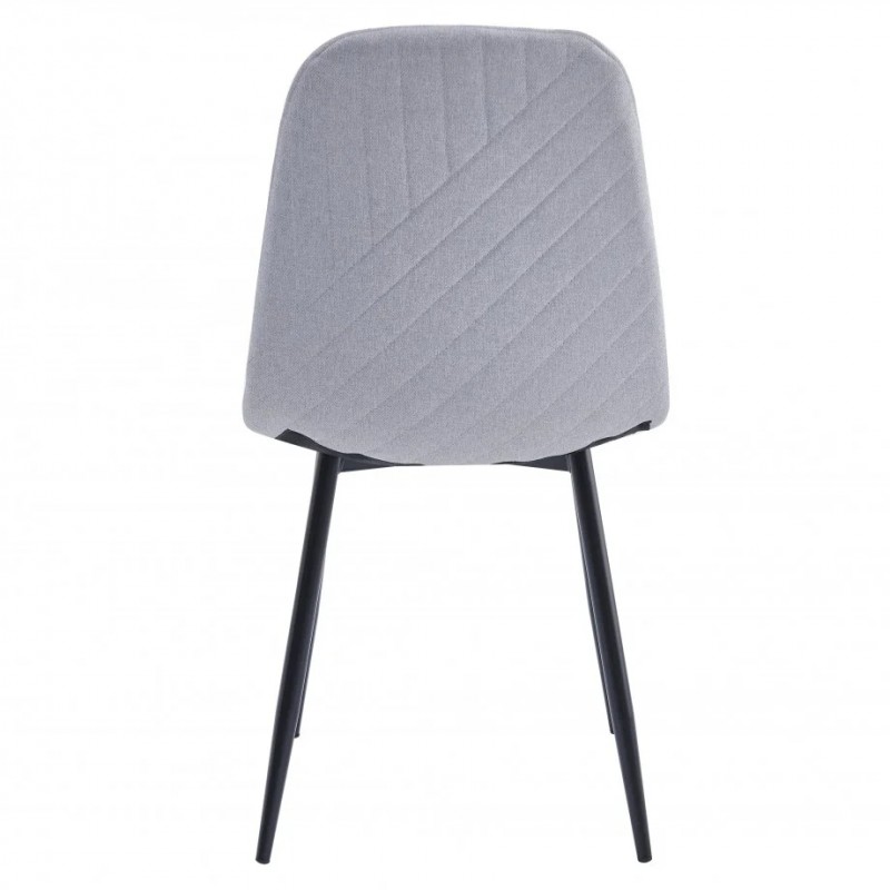 Стілець WAVES Чорний каркас / Світло-сіра тканина Intarsio