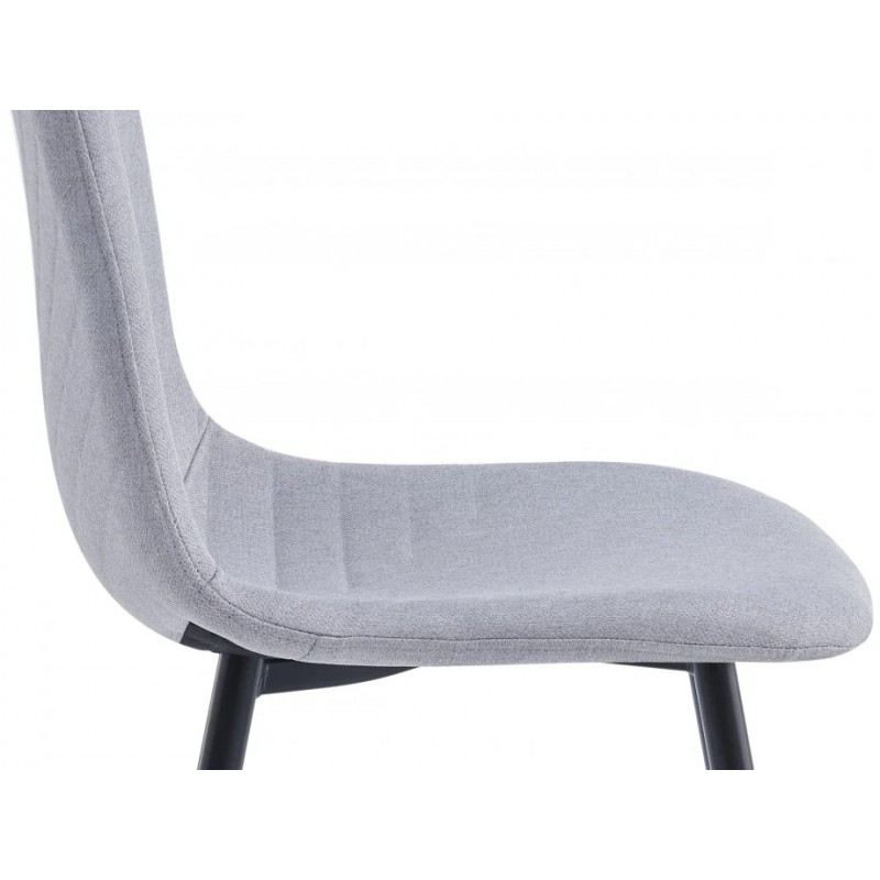 Стілець WAVES Чорний каркас / Світло-сіра тканина Intarsio