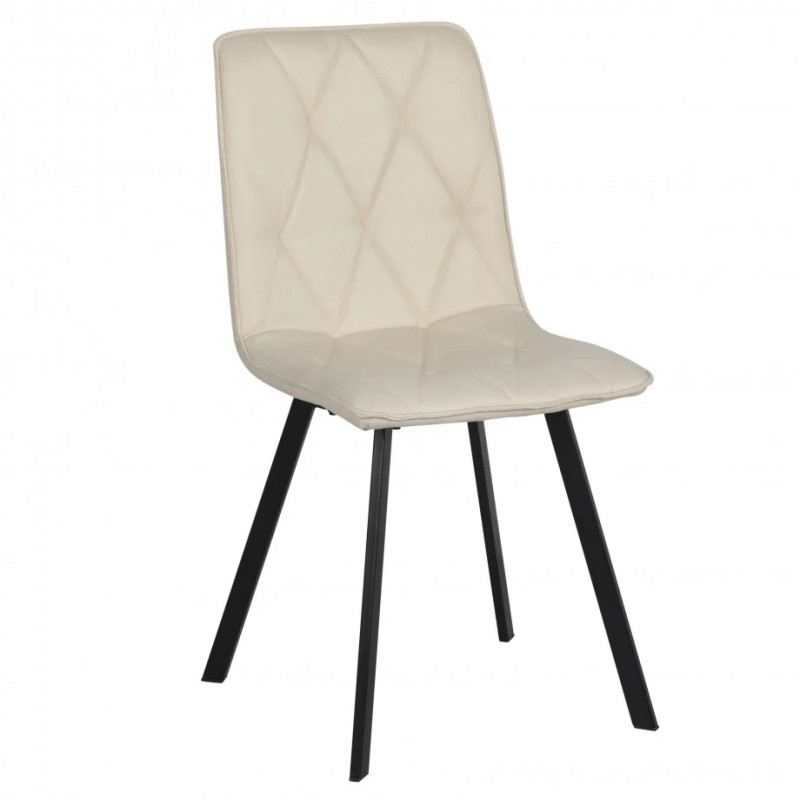 Стілець кухонний COREY TEX Чорний каркас/Кремовий тканина Intarsio