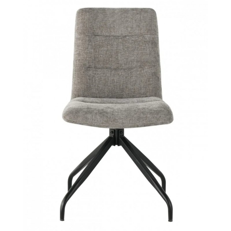 Стілець кухонний DAMIR з поворотним механізмом на 180° Чорний каркас/Сірий тканина Intarsio