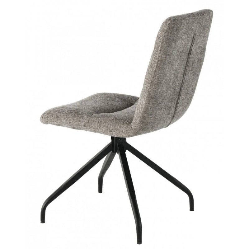 Стілець кухонний DAMIR з поворотним механізмом на 180° Чорний каркас/Сірий тканина Intarsio