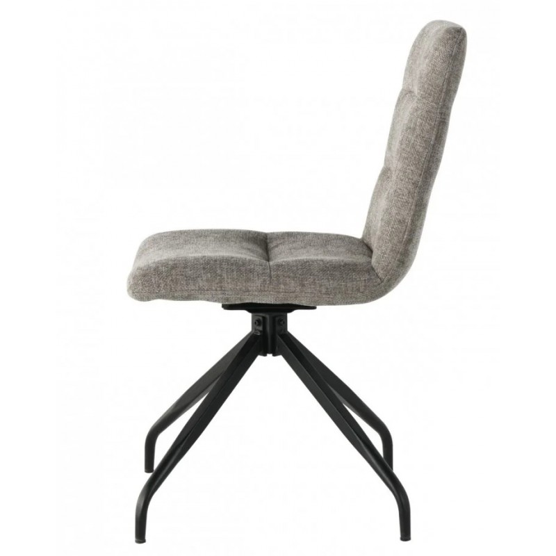 Стілець кухонний DAMIR з поворотним механізмом на 180° Чорний каркас/Сірий тканина Intarsio