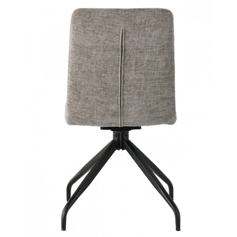 Стілець кухонний DAMIR з поворотним механізмом на 180° Чорний каркас/Сірий тканина Intarsio