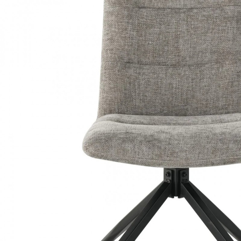 Стілець кухонний DAMIR з поворотним механізмом на 180° Чорний каркас/Сірий тканина Intarsio