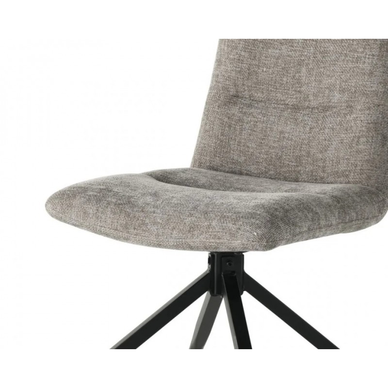 Стілець кухонний DAMIR з поворотним механізмом на 180° Чорний каркас/Сірий тканина Intarsio