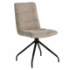 Стілець кухонний DAMIR з поворотним механізмом на 180° Чорний каркас/Темний беж тканина Intarsio