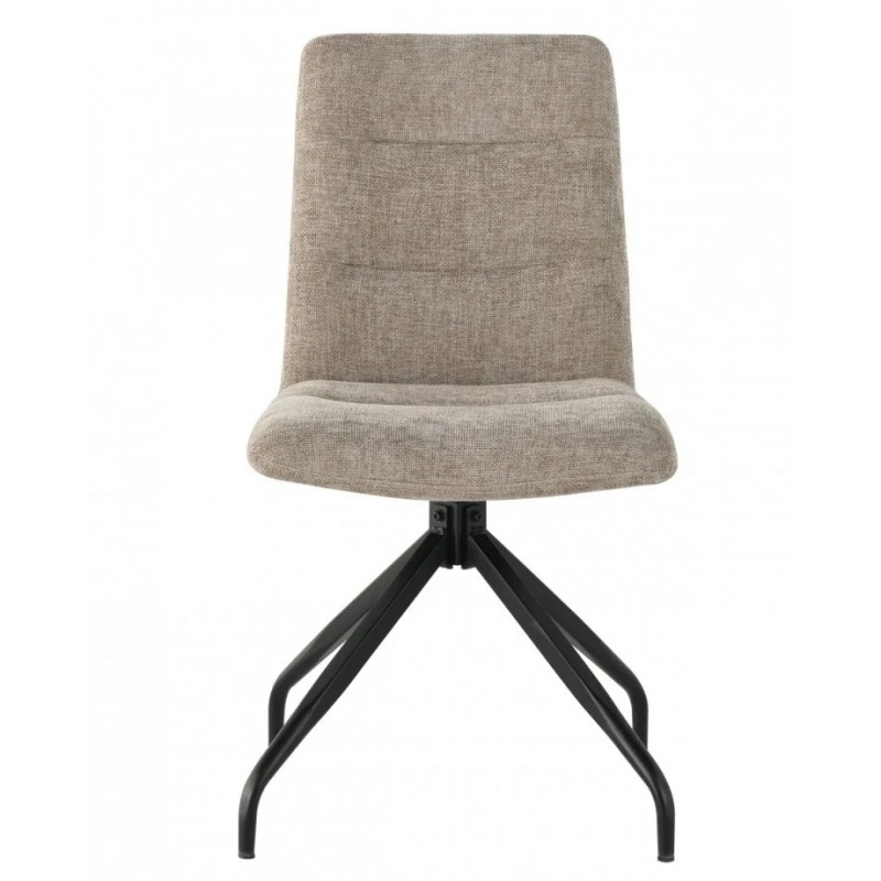 Стілець кухонний DAMIR з поворотним механізмом на 180° Чорний каркас/Темний беж тканина Intarsio