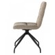 Стілець кухонний DAMIR з поворотним механізмом на 180° Чорний каркас/Темний беж тканина Intarsio