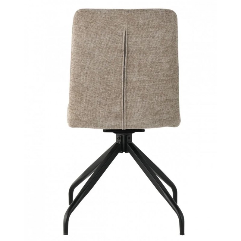 Стілець кухонний DAMIR з поворотним механізмом на 180° Чорний каркас/Темний беж тканина Intarsio