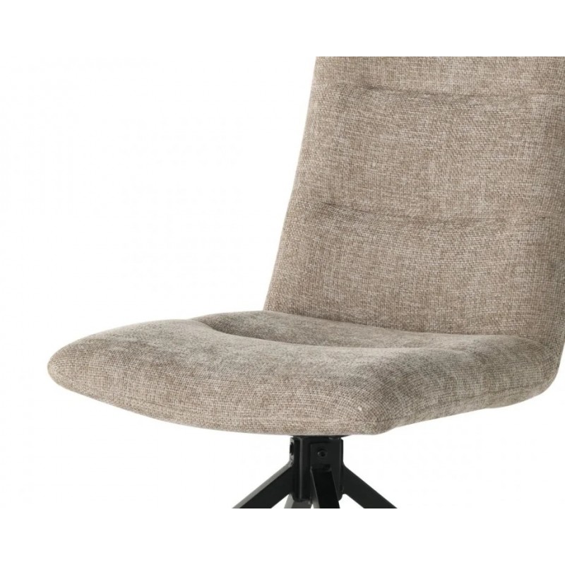 Стілець кухонний DAMIR з поворотним механізмом на 180° Чорний каркас/Темний беж тканина Intarsio