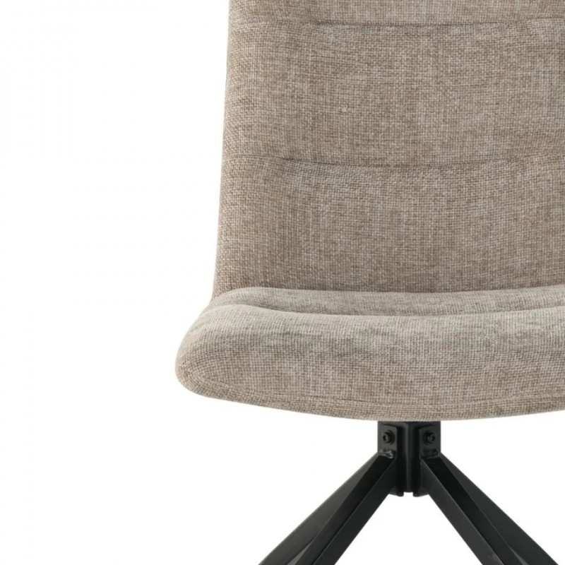 Стілець кухонний DAMIR з поворотним механізмом на 180° Чорний каркас/Темний беж тканина Intarsio