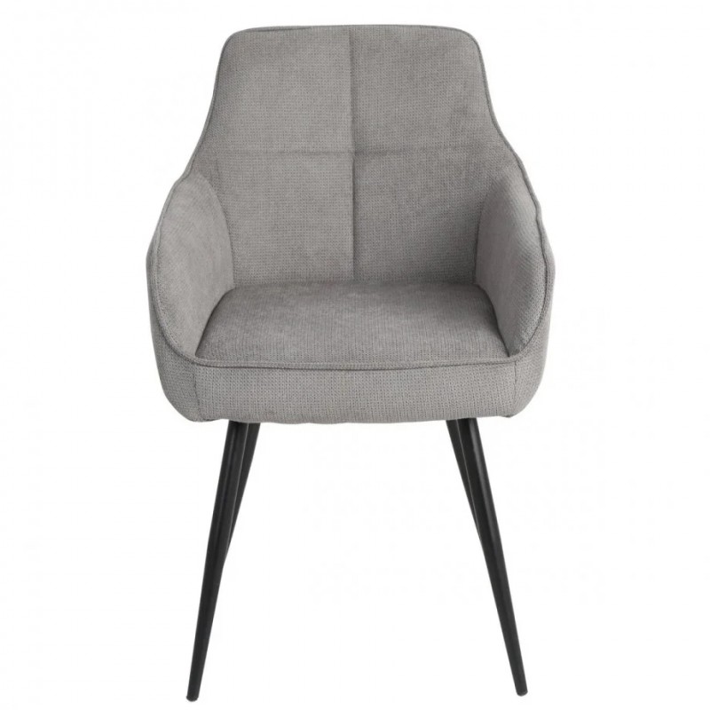 Стілець кухонний DAVID Чорний каркас / Сірий тканина Intarsio
