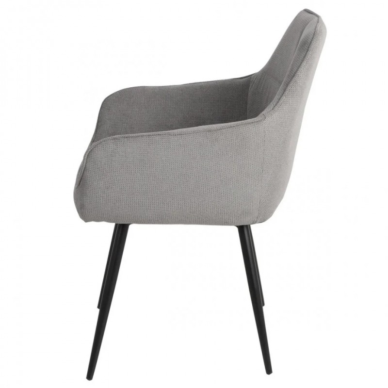 Стілець кухонний DAVID Чорний каркас / Сірий тканина Intarsio