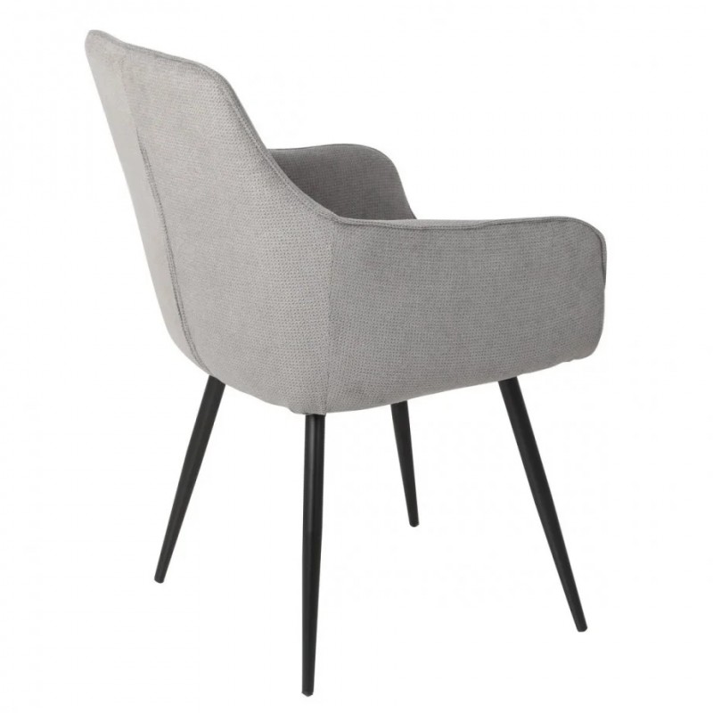 Стілець кухонний DAVID Чорний каркас / Сірий тканина Intarsio