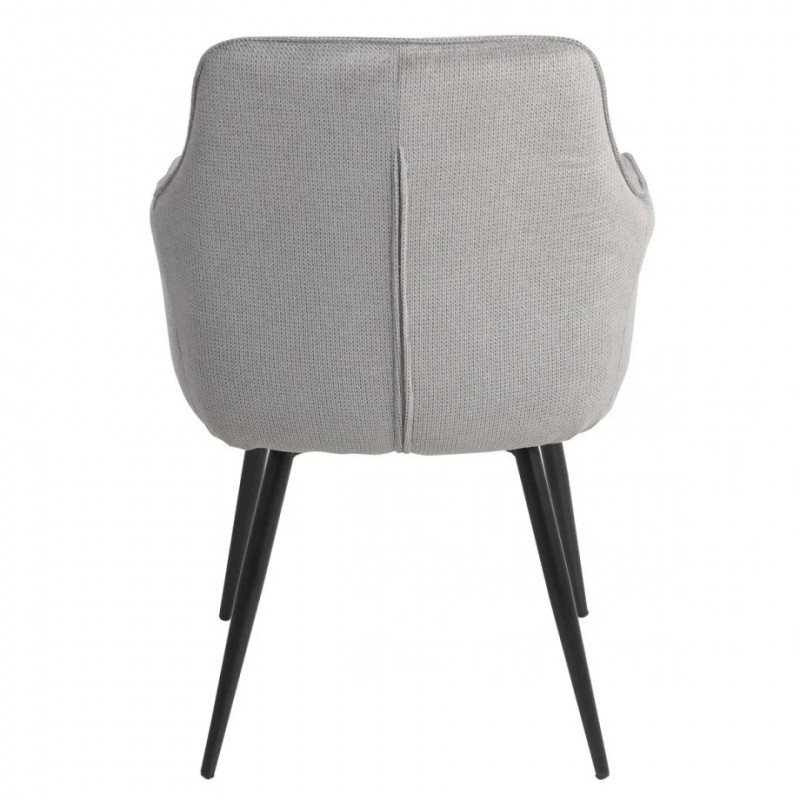 Стілець кухонний DAVID Чорний каркас / Сірий тканина Intarsio