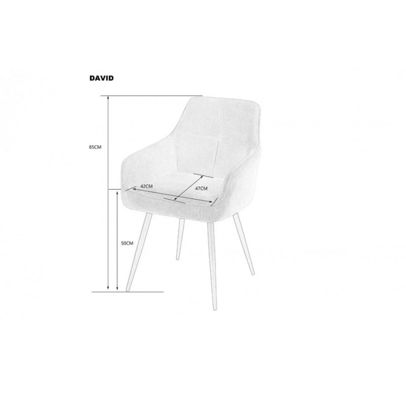 Стілець кухонний DAVID Чорний каркас / Сірий тканина Intarsio