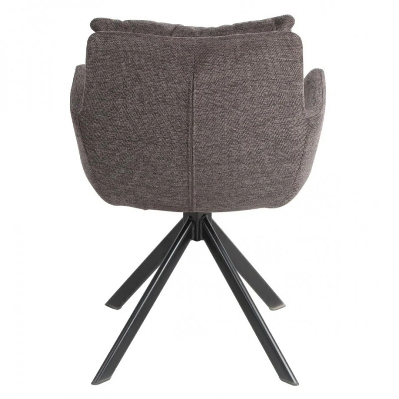 Стілець кухонний HUNTER Чорний каркас / Коричневий тканина оберт 180° Intarsio