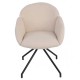 Стілець кухонний LINDA Чорний каркас / Кремовий Teddy букле оберт 180° Intarsio