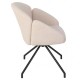 Стілець кухонний LINDA Чорний каркас / Кремовий Teddy букле оберт 180° Intarsio