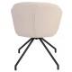 Стілець кухонний LINDA Чорний каркас / Кремовий Teddy букле оберт 180° Intarsio
