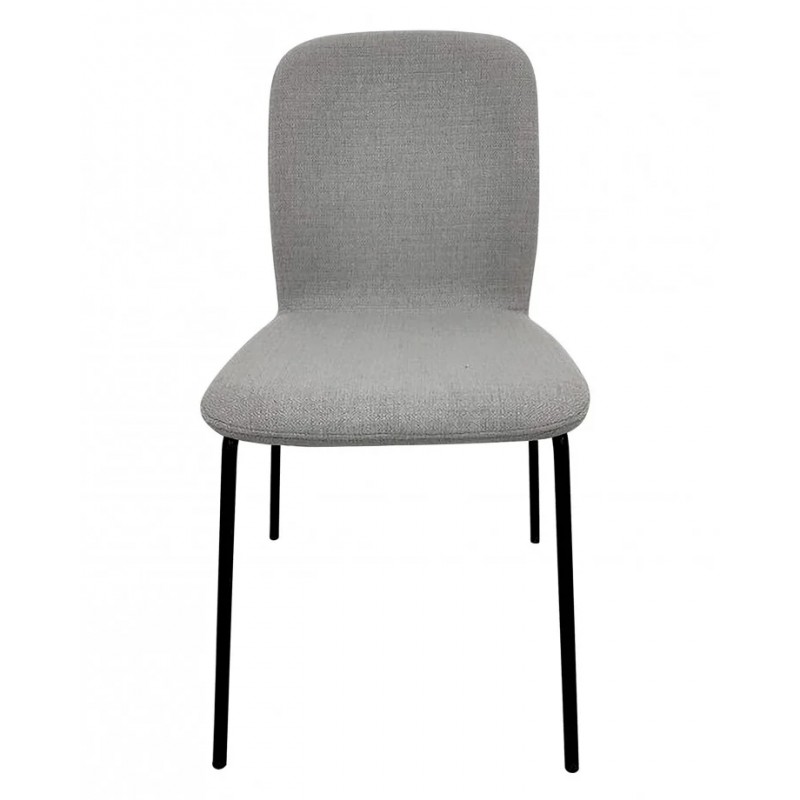 Стілець кухонний NAVY Чорний каркас/Світло-сірий тканина Intarsio