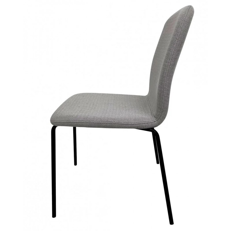 Стілець кухонний NAVY Чорний каркас/Світло-сірий тканина Intarsio