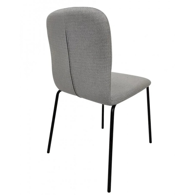 Стілець кухонний NAVY Чорний каркас/Світло-сірий тканина Intarsio