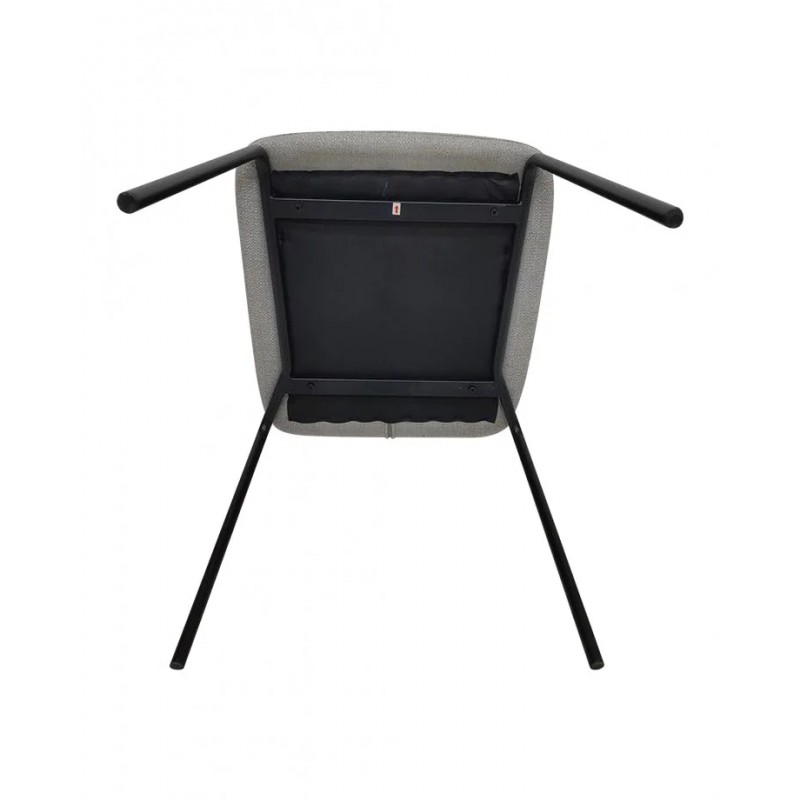 Стілець кухонний NAVY Чорний каркас/Світло-сірий тканина Intarsio