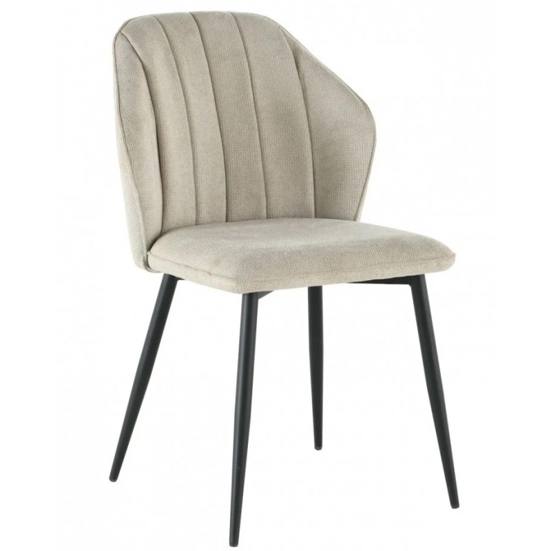 Стілець кухонний NEIL Чорний каркас/Беж тканина Intarsio