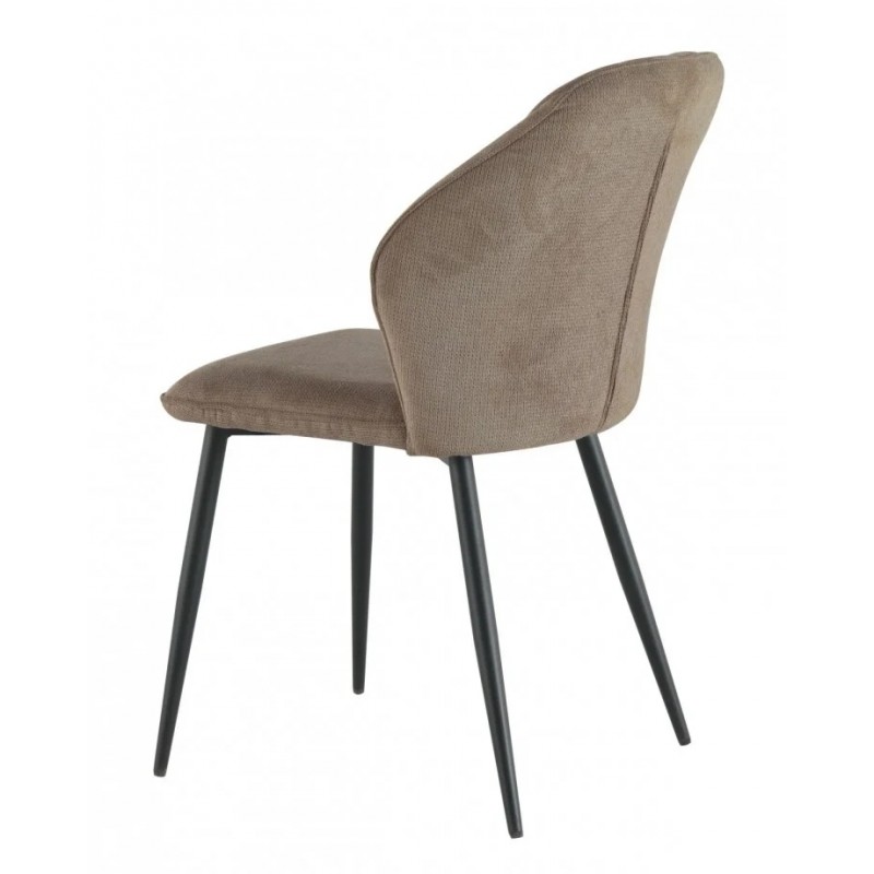 Стілець кухонний NEIL Чорний каркас/Темний беж тканина Intarsio