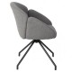 Стілець кухонний оберт 180° LINDA Чорний каркас / Сірий Teddy букле Intarsio