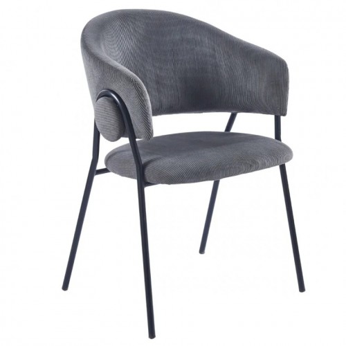 Стілець обідній KAY Чорний каркас / Сірий фактурний вельвет Intarsio