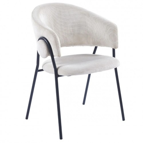 Стілець обідній KAY Чорний каркас / Світло-бежевий фактурний вельвет Intarsio