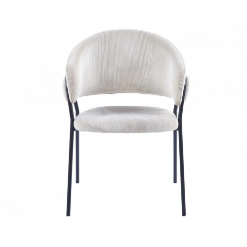 Стілець обідній KAY Чорний каркас / Світло-бежевий фактурний вельвет Intarsio