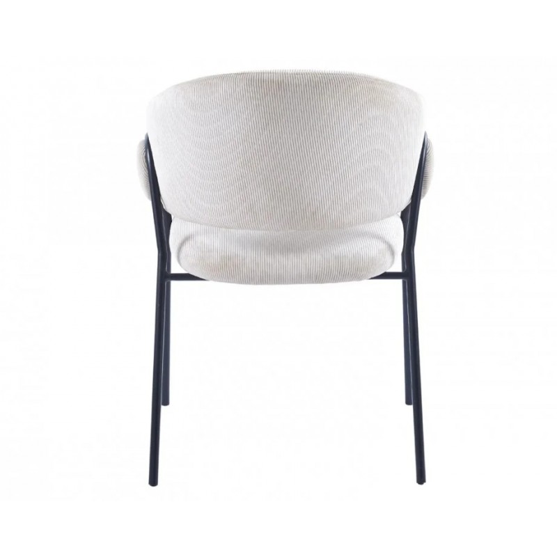 Стілець обідній KAY Чорний каркас / Світло-бежевий фактурний вельвет Intarsio